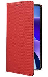 Кожен калъф тефтер и стойка Magnetic FLEXI Book Style за Xiaomi Redmi Note 9T 5G червен